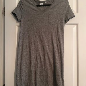 Gap Gray V-Neck T-Shirt Dress